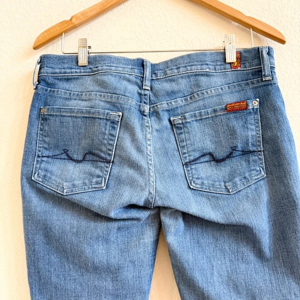 7 For All Mankind Roxanne Slim Straight Leg‎ Jeans Medium Wash Blue Size 30